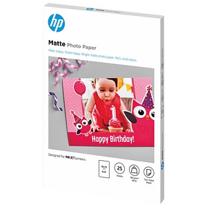 HP Fotopapier 7HF70A 10,0 x 15,0 cm matt 180 g/qm 25 Blatt von HP