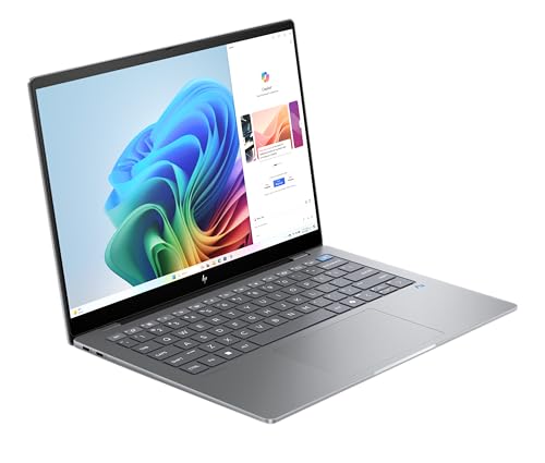 HP OmniBook X, Copilot+ PC, 14 Zoll 2,2K, Touchscreen 300 Nits, QC Snapdragon X1E-78-100 (12C), 16 GB RAM, 1TB SSD, Snapdragon X Elite Qualcomm Adreno, Windows 11 Home, Silber von HP
