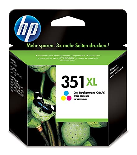 HP Original CB338EE / 351XL, für DeskJet D 4260 Premium Drucker-Patrone, Cyan, Magenta, Gelb, 580 Seiten, 14 ml von HP
