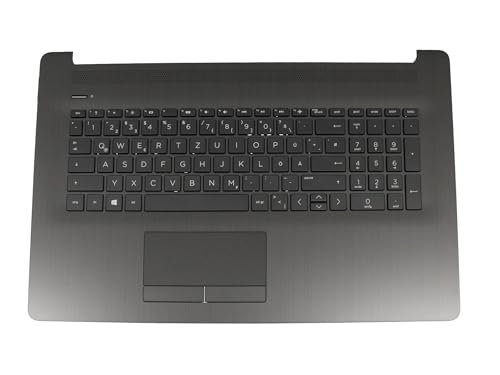 HP L22750-041 Original Tastatur inkl. Topcase DE (deutsch) schwarz/schwarz (DVD) (Optik: Metall schwarz gebürstet) für 17-by0000/17-by1000/17-ca1000/17-ca1000 von HP