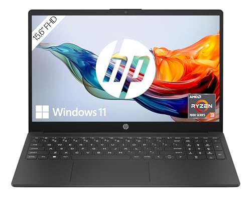 HP Laptop, 15,6" FHD Display, AMD Ryzen 3 7320U, 8 GB DDR4 RAM, 256 GB SSD, AMD Radeon-Grafik, Windows 11 Home, QWERTZ Tastatur, Schwarz von HP