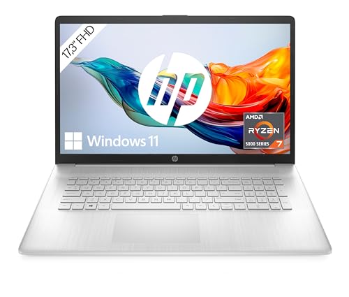 HP Laptop / 17,3" FHD Display / AMD Ryzen 7 5700U / 16GB DDR4 RAM / 512GB SSD / AMD Radeon-Grafik / Windows 11 / QWERTZ / Silber von HP