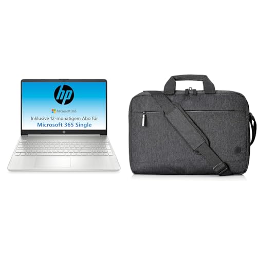 HP Laptop | 15,6" FHD Display | Intel Celeron N4500 | 4 GB DDR4 RAM | 128 GB SSD | Intel UHD Graphics | Windows 11 Home im S-Modus | QWERTZ Tastatur | Silber mit HP Prelude Pro Laptop-Tasche, Schwarz HP Laptop | 15,6" FHD Display | Intel Celeron N4500 | 4 GB DDR4 RAM | 128 GB SSD | Intel UHD Graphics | Windows 11 Home im S-Modus | QWERTZ Tastatur | Silber mit HP Prelude Pro Laptop-Tasche, Schwarz von HP