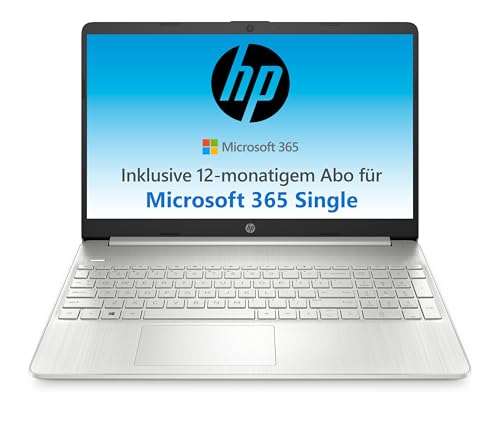 HP Laptop | 15,6" FHD Display | Intel Celeron N4500 | 4 GB DDR4 RAM | 128 GB SSD | Intel UHD Graphics | Windows 11 Home im S-Modus | QWERTZ Tastatur | Silber | inkl. Microsoft Office 365 Single von HP