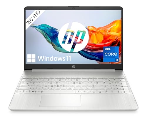 HP Laptop | 15,6" FHD Display | Intel Core i7-1255U | 16 GB DDR4 RAM | 512 GB SSD | Intel Iris Xe-Grafikkarte | Windows 11 Home | QWERTZ Tastatur | Silber von HP