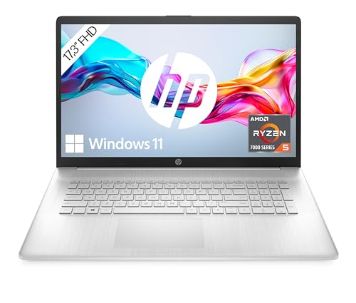 HP Laptop | 17,3 Zoll (43,9 cm) FHD IPS Display | AMD Ryzen 5 7520U | 8GB RAM | 512GB SSD | AMD Radeon-Grafikkarte | Windows 11 Home | QWERTZ-Tastatur | Silber | mit HP Fast Charge von HP