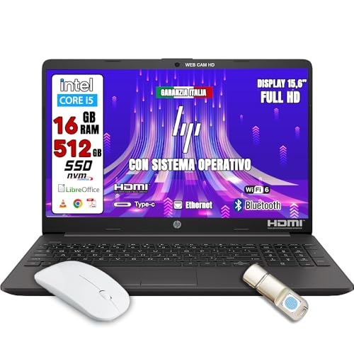 HP Laptop 250 G9 QWERTY UK 15,6" Intel Core i5-1235U 8GB RAM 512GB SSD von HP