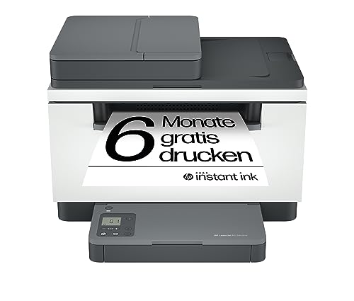 HP LaserJet MFP M234sdne Multifunktionslaserdrucker, 6 Monate gratis drucken mit HP Instant Ink inklusive, HP+, Drucker, Scanner, Kopierer, Vorlageneinzug, LAN, Duplex, Grau, Weiß von HP