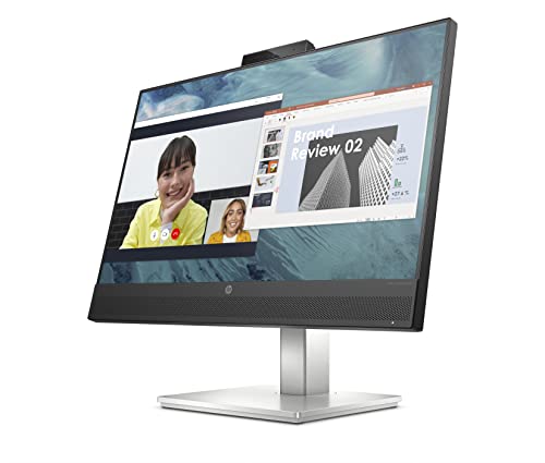 HP M24 Webcam Monitor - 24 Zoll Bildschirm, Full HD IPS, 75Hz, 5ms Reaktionszeit, AMD FreeSync, HDMI 1.4, Displayport, 2xUSB-A, USB-C, Blue Light Modus, silber/schwarz von HP