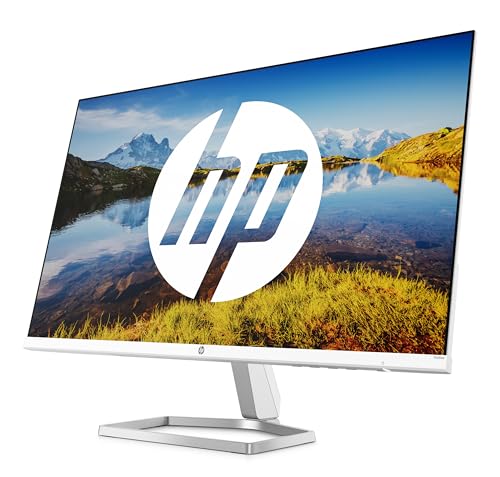 HP M24fwa Monitor - 24 Zoll Bildschirm, Full HD IPS Display, 75Hz, 5ms Reaktionszeit, AMD Freesync, HDMI, VGA, Audio In & Out, integrierte Lautsprecher, weiss von HP