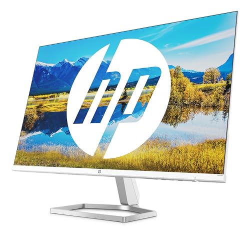 HP M27fwa Monitor - 27 Zoll Bildschirm, Full HD IPS Display, 75Hz, 5ms Reaktionszeit, 2x HDMI 1.4, VGA, Audio In & Out, AMD Freesync, integrierte Lautsprecher) weiss von HP