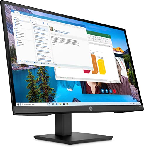 HP M27ha FHD-Monitor 68,6 cm (27 Zoll), 1920 x 1080 Pixel (16:9), 60 Hz, Full HD, AMD FreeSync, Blaulichtfiltermodus, VGA, HDMI 1.4, DisplayPort 1.2, Schwenk-, Dreh- und Neigefunktion, Schwarz von HP