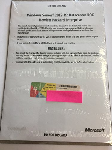 HP Microsoft Windows Server 2012 R2 Datacenter Edition 2 CPU Lizenz E/F/I/G/S (English, French, Italian, German, Spanish) x64, keine CALs, ROK - Reseller Option Kit von HP