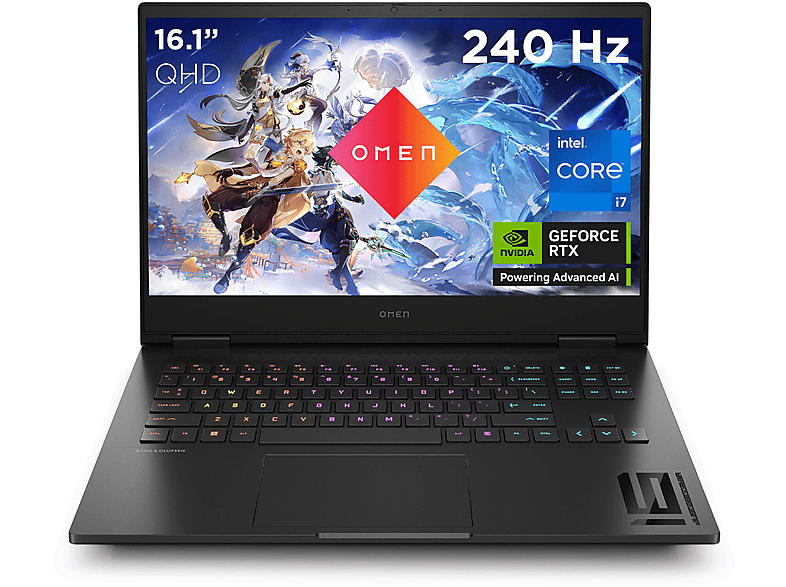 HP OMEN 16-wf1395ng, Gaming Notebook, mit 16,1 Zoll Display, Intel® Core™ i9,i9-14900HX Prozessor, 32 GB RAM, 1 TB SSD, NVIDIA GeForce RTX™ 4080, Shadow Black, Windows 11 Home (64 Bit) von HP