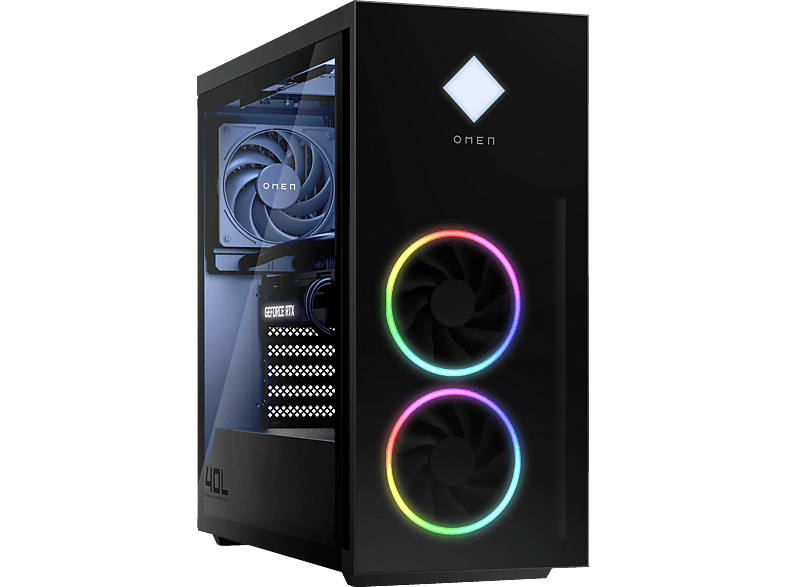HP OMEN GT21-1301ng, Gaming PC mit AMD Ryzen™ 7 7800X3D Prozessor, 32 GB RAM, 1 TB SSD, NVIDIA GeForce RTX™ 4070, GDDR6X Grafikspeicher, Windows 11 Home von HP