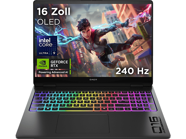 HP OMEN MAX Gaming Laptop 16-ah0395ng, Notebook, mit 16 Zoll Display, Intel® Core™ i9,275HX Prozessor, 32 GB RAM, 1 TB SSD, NVIDIA GeForce RTX™ 5090, Shadow Black, Windows 11 Home von HP