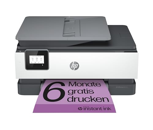 HP OfficeJet 8012e Multifunktionsdrucker (HP+, A4, Drucker, Scanner, Kopierer, WLAN, Duplex, HP ePrint, Airprint, mit 6 Probemonaten HP Instant Ink Inklusive) Basalt, 18 Seiten/Min von HP