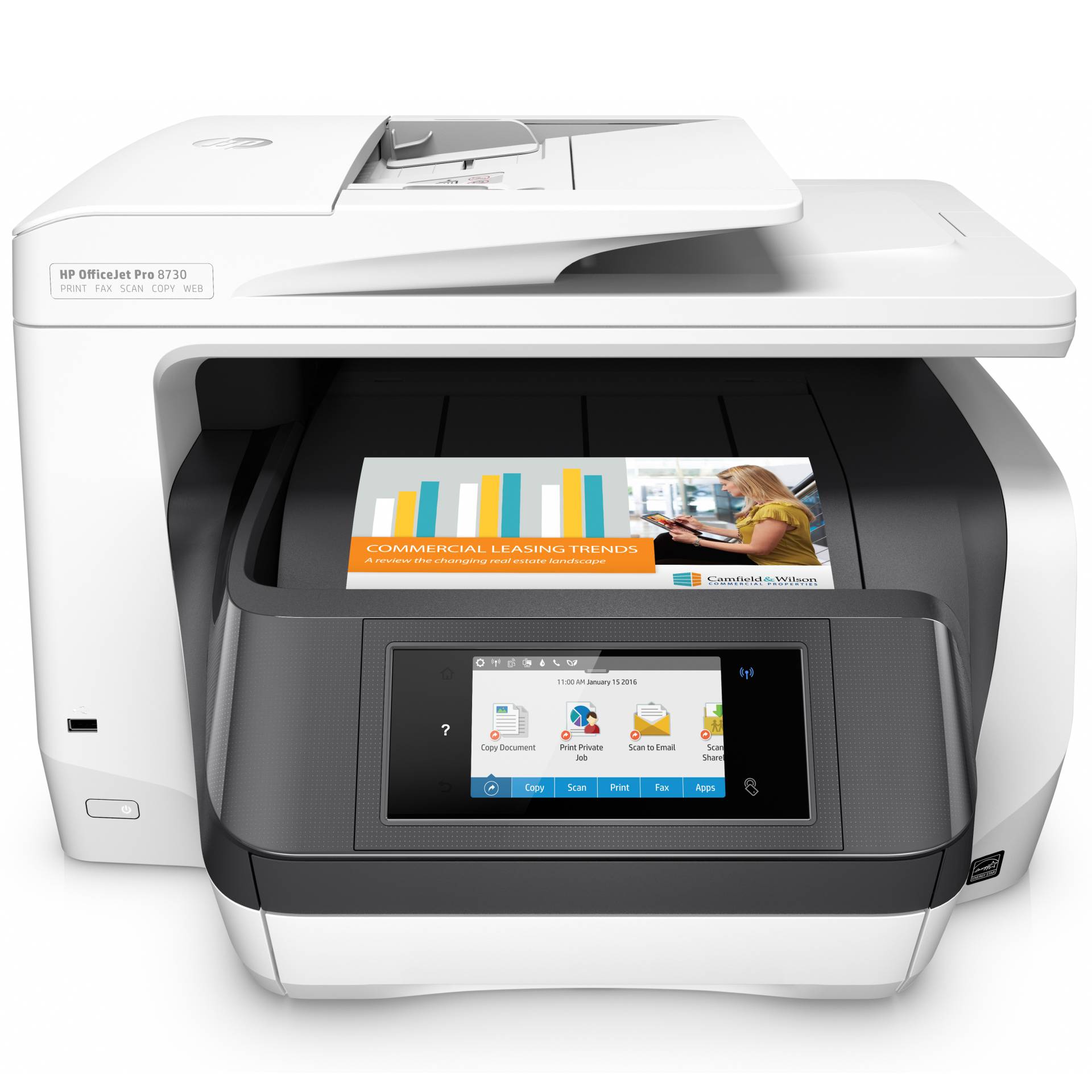 HP OfficeJet Pro 8730 Tintenstrahl-Multifunktionsdrucker 4in1,Instant Ink kompatibel von HP