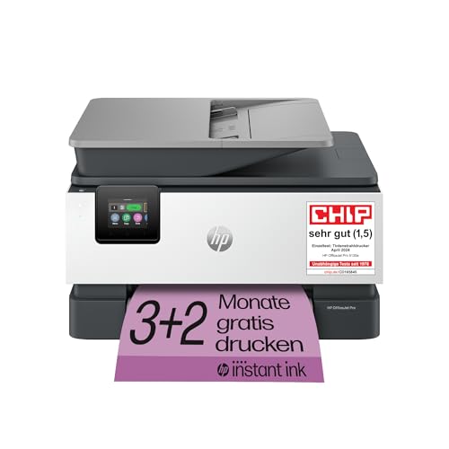 HP OfficeJet Pro 9120e Multifunktionsdrucker, 3 Monate gratis drucken mit HP Instant Ink inklusive, HP+, Drucker, Scanner, Kopierer, Fax, WLAN, LAN, Duplex, Airprint, Grau-Weiß von HP