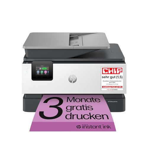 HP OfficeJet Pro 9120e Multifunktionsdrucker, 3 Monate gratis drucken mit HP Instant Ink inklusive, HP+, Drucker, Scanner, Kopierer, Fax, WLAN, LAN, Duplex, Airprint, Grau-Weiß von HP