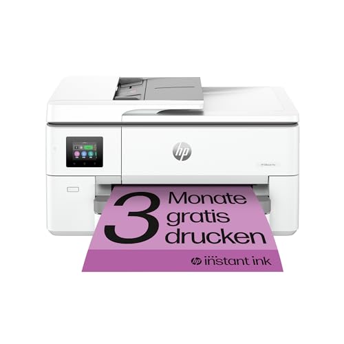 HP OfficeJet Pro 9720e A3-Multifunktionsdrucker, Drucken bis A3, 3 Monate gratis drucken mit HP Instant Ink inklusive, HP+, Drucker, Scanner, Kopierer, Fax, WLAN, LAN, Duplex, Airprint, Grau-Weiß von HP