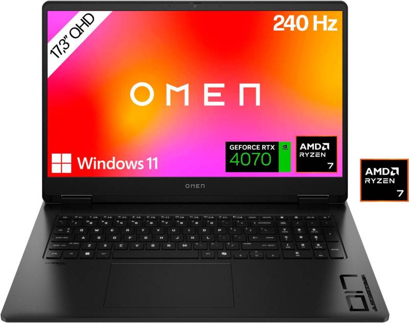 HP Omen 17-db0079ng Gaming-Notebook (43,9 cm/17,3 Zoll, AMD Ryzen 7 8845HS, GeForce RTX 4070, 1000 GB SSD) von HP