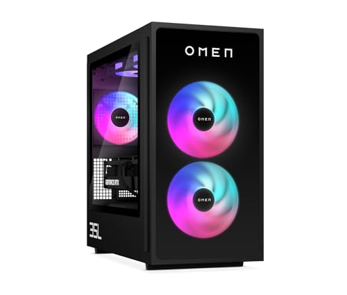 HP Omen GT16-0274ng 35L Gaming Desktop PC, AMD Ryzen 7 8700F, 32 GB DDR5-SDRAM, 1 TB SSD, NVIDIA GeForce RTX 5070, Tower PC, Windows 11 Home, Schwarzes Metall mit Glas Blende von HP