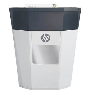 HP OneShred Auto 80CC Aktenvernichter mit Partikelschnitt P-4, 4,3 x 12 mm, bis 80 Blatt, weiß von HP