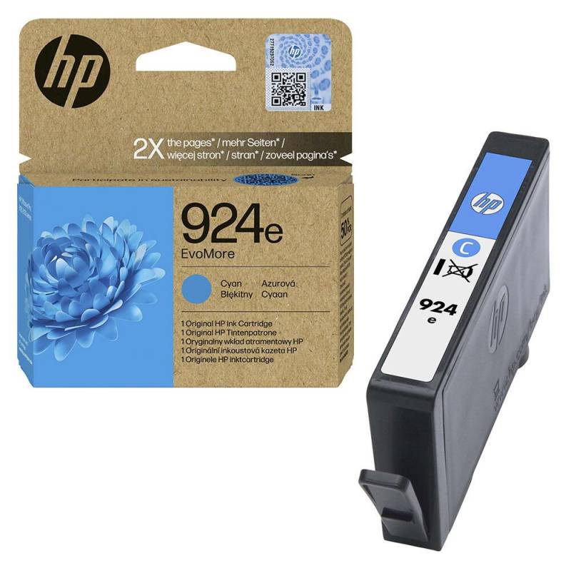 HP Original 924e EvoMore Druckerpatrone (4K0U7NE) cyan von HP Inc.