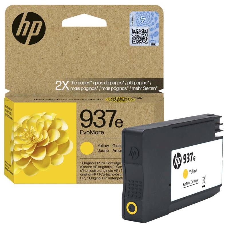 HP Original 937e EvoMore Druckerpatrone (4S6W8NE) gelb von HP Inc.