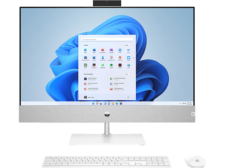 HP Pavilion 27-ca2300ng, All-in-One PC, mit 27 Zoll Display, Intel® Core™ i5 i5-13400T Prozessor, 16 GB RAM, 512 SSD, Intel®, UHD Graphics, Weiß Windows 11 Home (64 Bit) von HP