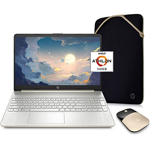 HP Pavilion Laptop, 15,6 Zoll HD LED Display, AMD Dual-Core Prozessor, AMD Radeon Grafik, HDMI, USB Typ-C, lange Akkulaufzeit, Sleeve und Wireless Mouse Bundle, Win 11 (16GB RAM | 1TB SSD) von HP