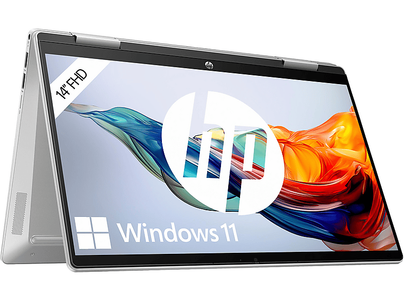 HP Pavilion x360 14-ek1355ng, Convertible, mit 14 Zoll Display Touchscreen, Intel® Core™ i5 i5-1335U Prozessor, 16 GB RAM, 512 SSD, Iris® Xᵉ, Silber, Windows 11 Home (64 Bit) von HP