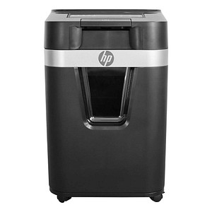 HP Pro Shredder Auto 200MC Aktenvernichter mit Partikelschnitt P-5, 2 x 12 mm, bis 200 Blatt, schwarz von HP