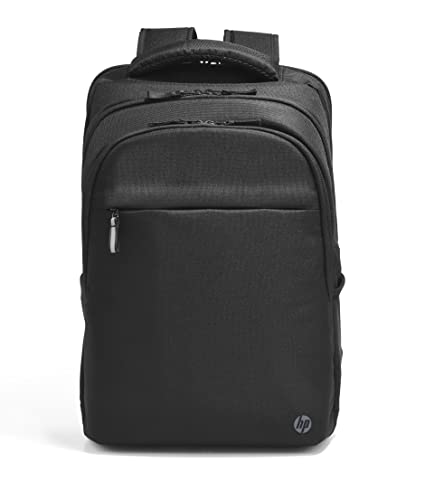 HP Professional 17,3 Zoll Laptop-Rucksack, wasserabweisend, RFID-Schutz, recycelte Materialien, verschließbare Doppelreißverschlüsse, für Laptops bis 17,3 Zoll, Schwarz von HP