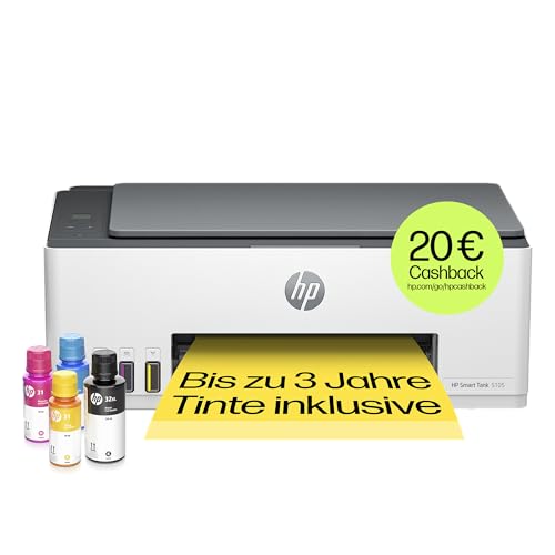 HP Smart Tank 5105 3-in-1 Multifunktionsdrucker (WLAN; Mobiles Drucken) – 3 Jahre Tinte inklusive, 3 Jahre Garantie, großer Tintentank, hohe Reichweite, kostengünstiges Drucken in hoher Qualität von HP