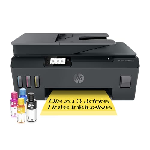 HP Smart Tank Plus 570 3-in-1 Multifunktionsdrucker (WLAN; ADF; Touchscreen) – 3 Jahre Tinte inklusive, 3 Jahre Garantie, großer Tintentank, hohe Reichweite, Drucken in hoher Qualität von HP