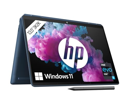 HP Spectre x360 2-in-1 Laptop, 13,5" 3k2k AMOLED Touchdisplay, Intel Core i7-1355U Intel Evo, 16GB DDR4 RAM, 1TB SSD, Intel Iris Xe, Windows 11, QWERTZ, Nocturne Blau, inkl MPP 2.0 Tilt Pen von HP