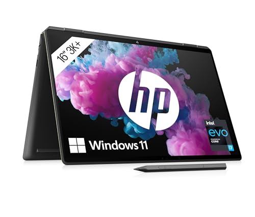 HP Spectre x360 2-in-1 Laptop,16" 3K Touchdisplay, Intel Core i7-13700H, Intel EVO, 16GB DDR4 RAM, 1TB SSD, Intel Iris Xe, Windows 11, QWERTZ, schwarz inkl. HP MPP 2.0 Tilt Pen von HP