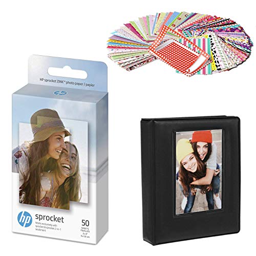 HP Sprocket 2.3x3.4 Zoll Zink Sticker Fotopapier (50 Blatt) Geschenkpaket von HP