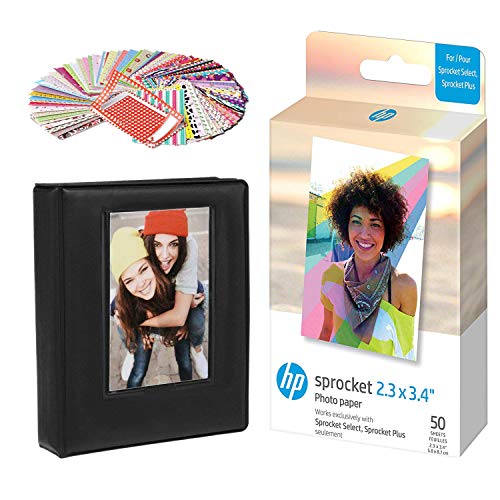 HP Sprocket 2x3 Zoll Zink Sticker Fotopapier (50 Blatt) Geschenkpaket von HP