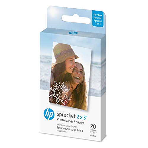 HP Sprocket 5x7,6 cm Premium Zink Sticker Fotopapier (20 Blatt) Kompatibel mit HP Sprocket Fotodruckern von HP
