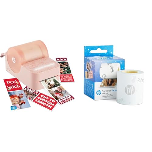 HP Sprocket Panorama Sofortiger Farbetiketten- und Smartphone-Fotodrucker Sprocket Panorama 16,4’ (5 Meter) Zink-Papierrolle von HP