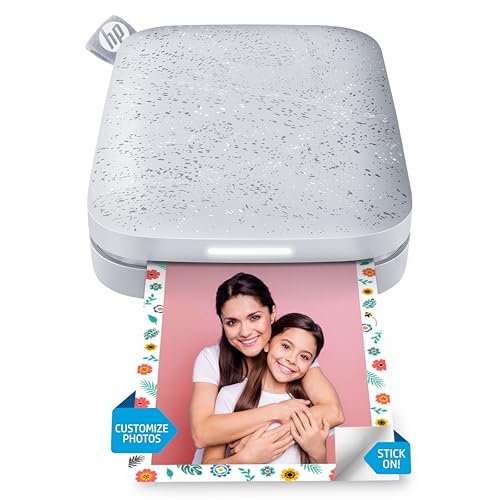 HP Sprocket 2x3" Sofortbilddrucker für Smartphones- Tragbarer, kabelloser Farbdrucker - Zink-Fotopapier mit Kleberückseite - Drucke von kompatiblen iOS- & Android-Geräten per Bluetooth-App- Luna Perle von HP