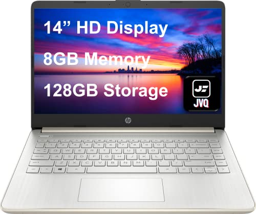 HP Stream Laptop, 14 Zoll HD Display, Intel Celeron N4020 Prozessor, 8GB Speicher, 128GB Speicher (64GB eMMC + 64GB Karte), Webcam, HDMI, Wi-Fi, SD Kartenleser, Windows 10 Home, Bale Grau Alt, JVQ MP von HP