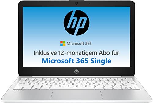 HP Stream Laptop | 11,6" HD Display | Intel Celeron N4120 | 4GB DDR4 RAM | 64GB eMMC | Intel Grafik | Windows 11 S-Mode | QWERTZ Tastatur | Weiß | inkl. Microsoft Office 365 Single von HP