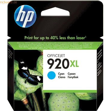 HP Tintenpatrone HP CD972AE 920XL cyan HP Tintenpatrone HP CD972AE 920XL cyan von HP