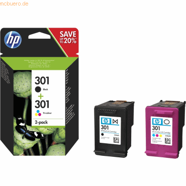 HP Tintenpatrone HP Nr. 301 Multipack je1x schwarz/farbig von HP