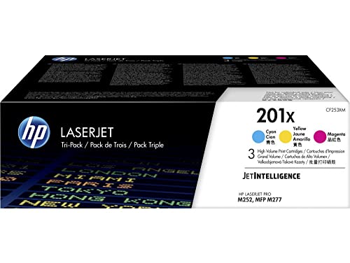 HP Toner, 201X, CF253XM, original, cyan/magenta/gelb, 3 x 2.300 Seiten (3 Stück), Sie erhalten 1 Packung á 3 Stück von HP