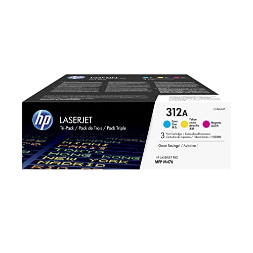 HP Toner, 312A, CF440AM, original, cyan/magenta/gelb, 2.700 Seiten (3 Stück), Sie erhalten 1 Packung á 3 Stück von HP